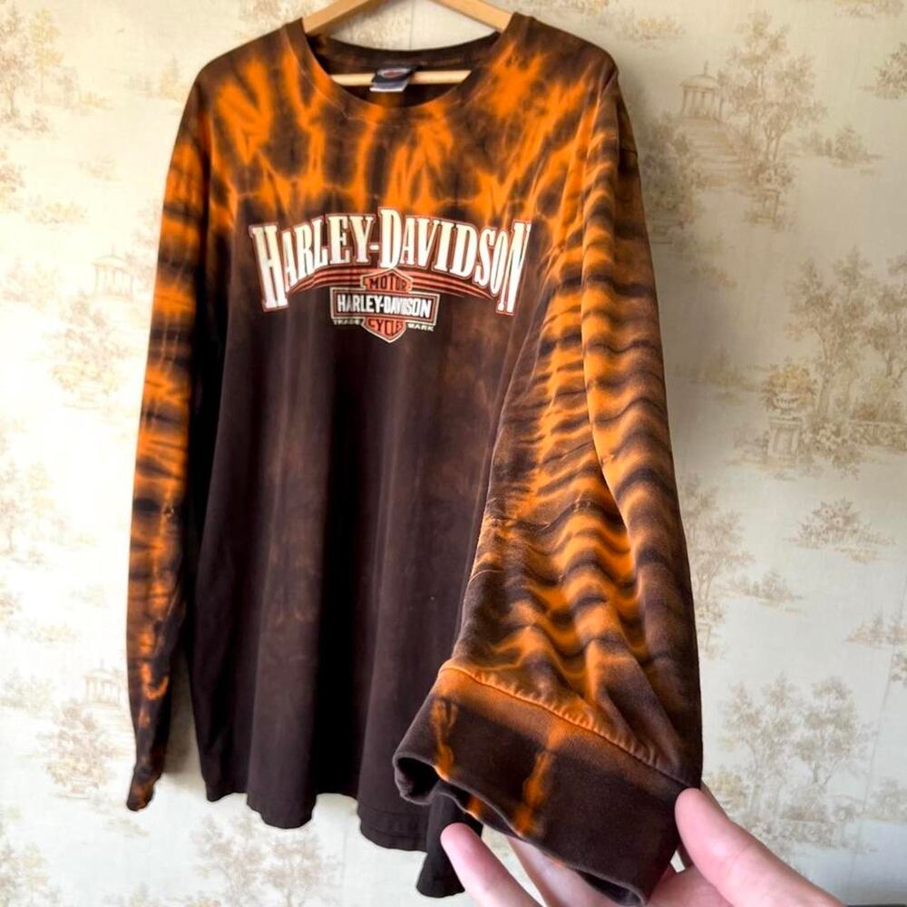 Harley Davidson Tie-Dye Long Sleeve T-Shirt | Walters Bros Peoria Biker | 2XL